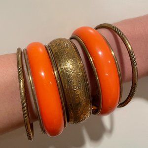 Brass and Bakelite-Style Stacking Bangle Bracelets